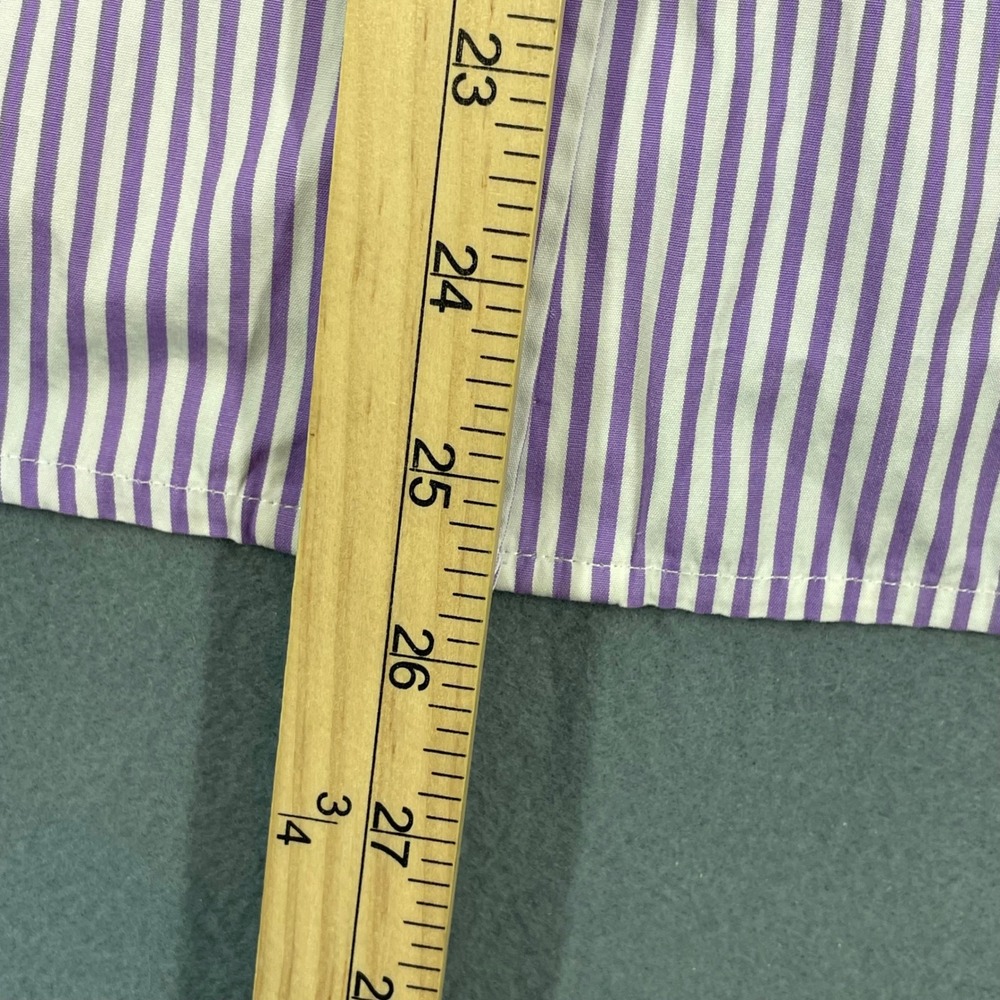 Faconnable Purple Striped Button Down Long Sleeve Shirt Women XL - Picture 5 of 6
